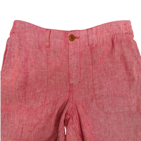 L.L.Bean pink cotton linen shorts Size 8 coastal summer beach vacation casual - Picture 4 of 10
